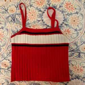 Red & Black & White H&M Crop Top Women’s XS